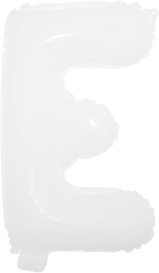 16 inch White Alphabet Letter and Number Balloons Set Package, Aluminum Hanging Foil Film Banner Mylar Balloon for Birthday Party Decoration Custom Word (A-Z, 0-9) (16 inch White E)