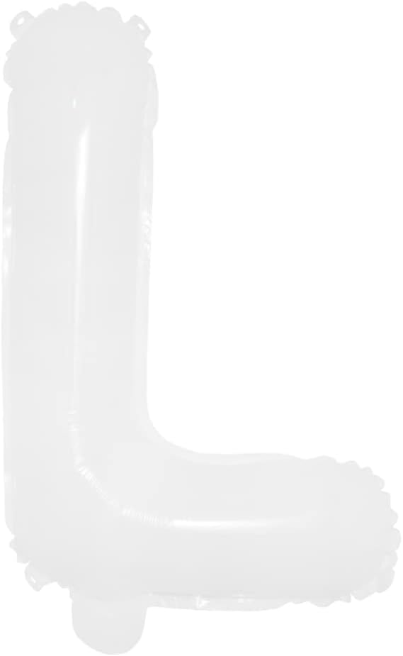 16 inch White Alphabet Letter and Number Balloons Set Package, Aluminum Hanging Foil Film Banner Mylar Balloon for Birthday Party Decoration Custom Word (A-Z, 0-9) (16 inch White L)