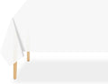 QIKSION White Plastic Table Cloth Disposable 12 Pack, 54 x 108 Inch Tablecloths for Party, Picnic, Birthday, Rectangle Table Cover