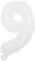 16 inch White Alphabet Letter and Number Balloons Set Package, Aluminum Hanging Foil Film Banner Mylar Balloon for Birthday Party Decoration Custom Word (A-Z, 0-9) (16 inch White 9)