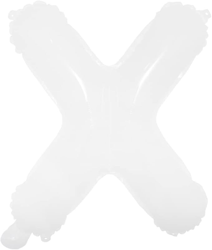 16 inch White Alphabet Letter and Number Balloons Set Package, Aluminum Hanging Foil Film Banner Mylar Balloon for Birthday Party Decoration Custom Word (A-Z, 0-9) (16 inch White X)