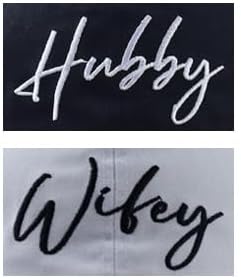 Set 2 of Wifey and Hubby Hats for Women Men, Funny Cotton New Wife Husband Embroidered Baseball Cap
