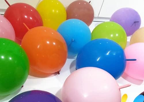 IN-JOOYAA 6 Inch Royal Blue Latex Link Balloon 100 Pcs Quick Linkable Balloon for Party Decoration