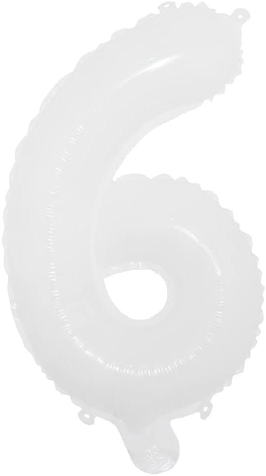 16 inch White Alphabet Letter and Number Balloons Set Package, Aluminum Hanging Foil Film Banner Mylar Balloon for Birthday Party Decoration Custom Word (A-Z, 0-9) (16 inch White 6)