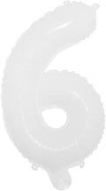 16 inch White Alphabet Letter and Number Balloons Set Package, Aluminum Hanging Foil Film Banner Mylar Balloon for Birthday Party Decoration Custom Word (A-Z, 0-9) (16 inch White 6)