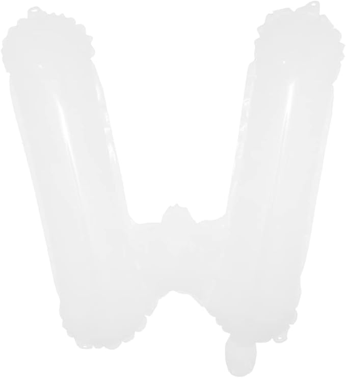 16 inch White Alphabet Letter and Number Balloons Set Package, Aluminum Hanging Foil Film Banner Mylar Balloon for Birthday Party Decoration Custom Word (A-Z, 0-9) (16 inch White W)