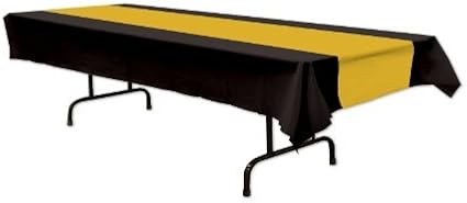 Beistle Black and Gold Plastic Tablecover Pack of 2