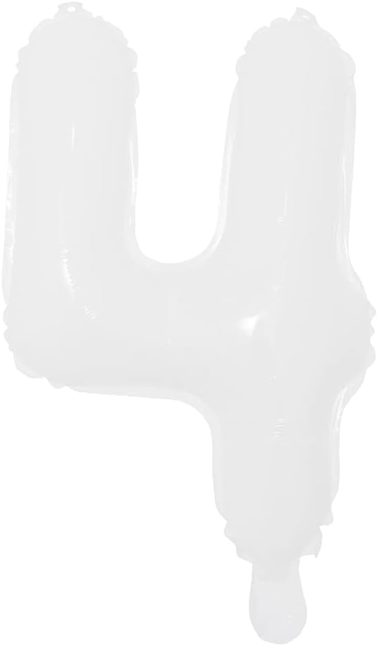 16 inch White Alphabet Letter and Number Balloons Set Package, Aluminum Hanging Foil Film Banner Mylar Balloon for Birthday Party Decoration Custom Word (A-Z, 0-9) (16 inch White 4)