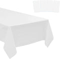 4 Pack Plastic Tablecloths Disposable Table Covers Plastic Table Cloths for BBQ Picnic Birthday Wedding Parties Waterproof and Oil-proof Table Cloth Light Weight Thin White TableCover 54 x 108 In