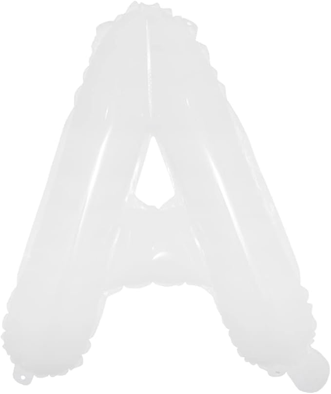 16 inch White Alphabet Letter and Number Balloons Set Package, Aluminum Hanging Foil Film Banner Mylar Balloon for Birthday Party Decoration Custom Word (A-Z, 0-9) (16 inch White A)