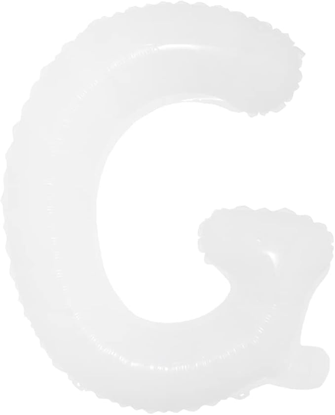 16 inch White Alphabet Letter and Number Balloons Set Package, Aluminum Hanging Foil Film Banner Mylar Balloon for Birthday Party Decoration Custom Word (A-Z, 0-9) (16 inch White G)