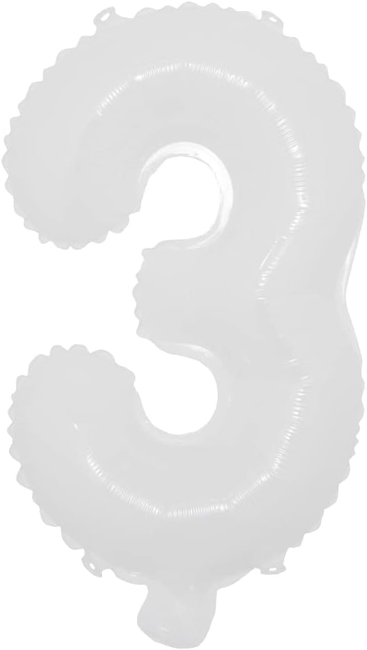 16 inch White Alphabet Letter and Number Balloons Set Package, Aluminum Hanging Foil Film Banner Mylar Balloon for Birthday Party Decoration Custom Word (A-Z, 0-9) (16 inch White 3)