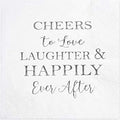 Crisky 3-Ply 50 Count Bridal Shower Napkins Disposable Cocktail Napkins Silver Foil Text Beverage Desert Cake Napkins for Engagement Party Decorations & Wedding Shower, Rehearsal Dinners Napkins
