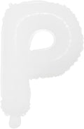 16 inch White Alphabet Letter and Number Balloons Set Package, Aluminum Hanging Foil Film Banner Mylar Balloon for Birthday Party Decoration Custom Word (A-Z, 0-9) (16 inch White P)