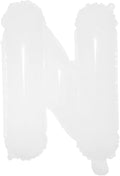 16 inch White Alphabet Letter and Number Balloons Set Package, Aluminum Hanging Foil Film Banner Mylar Balloon for Birthday Party Decoration Custom Word (A-Z, 0-9) (16 inch White N)