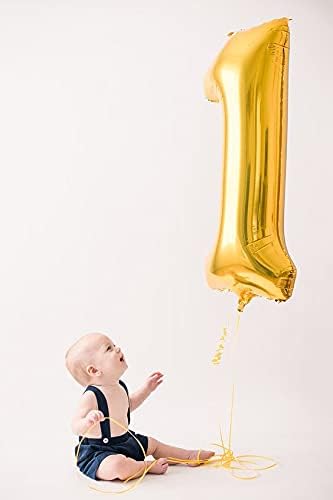 Gold Number 5 Balloon 40 Inch, 5 Balloon Number, 5th Birthday Decorations, Gold Party Supplies for Boys Girls