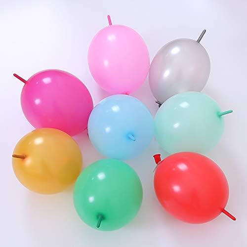 IN-JOOYAA 6 Inch Assorted Color Latex Link Balloon 100 Pcs Quick Linkable Balloon for Party Decoration