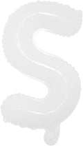 16 inch White Alphabet Letter and Number Balloons Set Package, Aluminum Hanging Foil Film Banner Mylar Balloon for Birthday Party Decoration Custom Word (A-Z, 0-9) (16 inch White S)