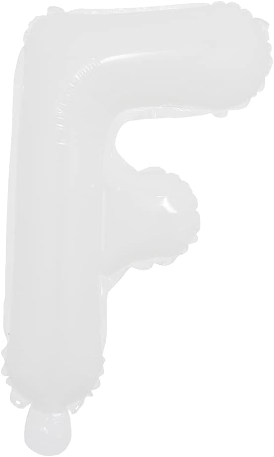 16 inch White Alphabet Letter and Number Balloons Set Package, Aluminum Hanging Foil Film Banner Mylar Balloon for Birthday Party Decoration Custom Word (A-Z, 0-9) (16 inch White F)