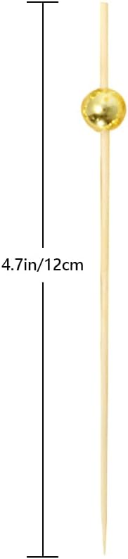 100PCS Fancy Toothpicks for Appetizers, Gold Cocktail Picks for Party Decoration, Appetizer Skewers for Charcuterie Sandwich Burgers Fruit - 4.7 inch