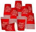 Gatherfun 50-Pack Valentine's Party Supplies - Romantic Heart-Themed 9 oz Disposable Paper Cups for Lovely Valentine's & Galentine's Day Decorations Set
