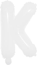16 inch White Alphabet Letter and Number Balloons Set Package, Aluminum Hanging Foil Film Banner Mylar Balloon for Birthday Party Decoration Custom Word (A-Z, 0-9) (16 inch White K)