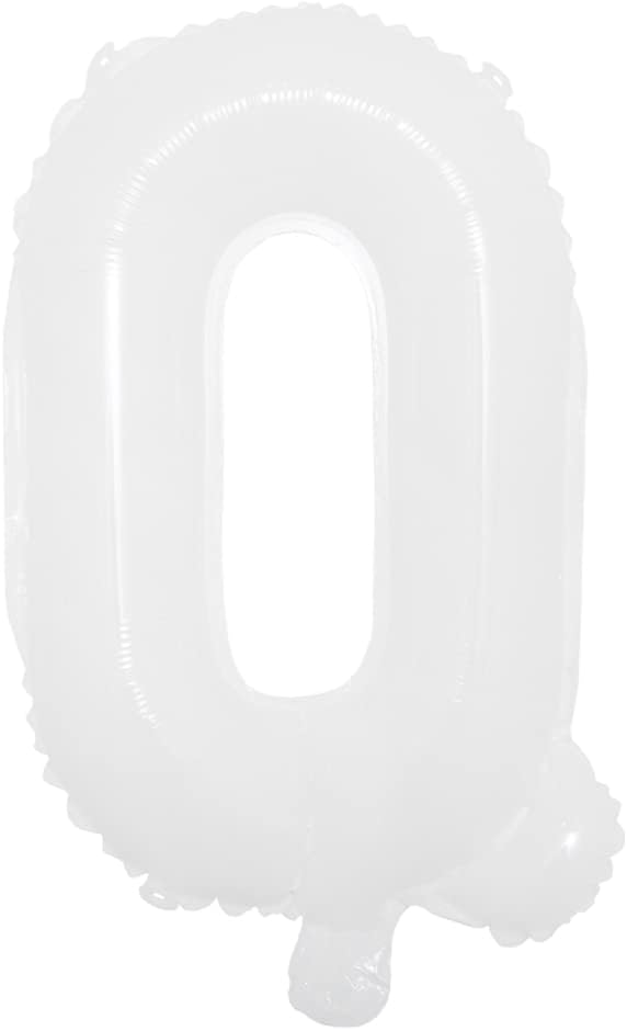 16 inch White Alphabet Letter and Number Balloons Set Package, Aluminum Hanging Foil Film Banner Mylar Balloon for Birthday Party Decoration Custom Word (A-Z, 0-9) (16 inch White Q)