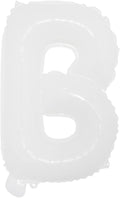 16 inch White Alphabet Letter and Number Balloons Set Package, Aluminum Hanging Foil Film Banner Mylar Balloon for Birthday Party Decoration Custom Word (A-Z, 0-9) (16 inch White B)