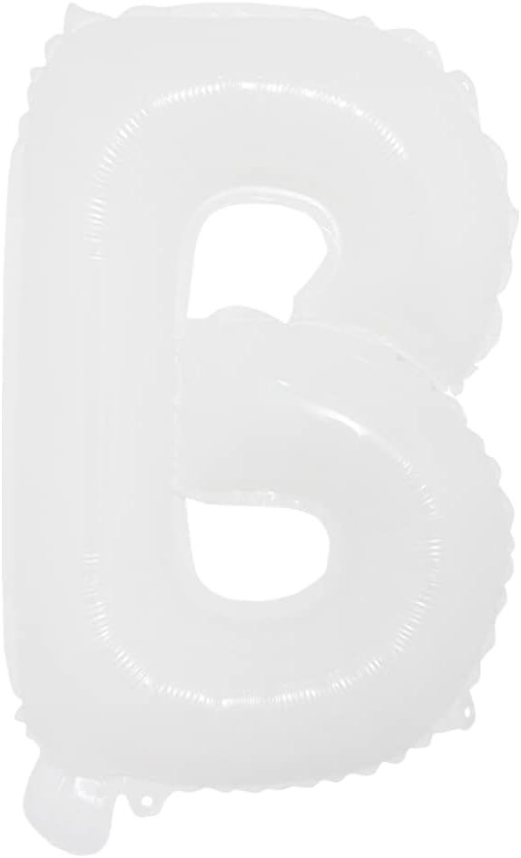 16 inch White Alphabet Letter and Number Balloons Set Package, Aluminum Hanging Foil Film Banner Mylar Balloon for Birthday Party Decoration Custom Word (A-Z, 0-9) (16 inch White B)