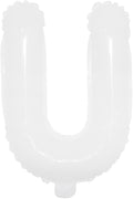 16 inch White Alphabet Letter and Number Balloons Set Package, Aluminum Hanging Foil Film Banner Mylar Balloon for Birthday Party Decoration Custom Word (A-Z, 0-9) (16 inch White U)