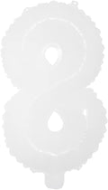 16 inch White Alphabet Letter and Number Balloons Set Package, Aluminum Hanging Foil Film Banner Mylar Balloon for Birthday Party Decoration Custom Word (A-Z, 0-9) (16 inch White 8)