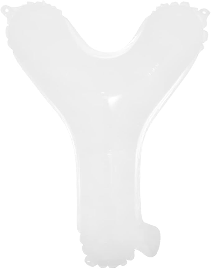 16 inch White Alphabet Letter and Number Balloons Set Package, Aluminum Hanging Foil Film Banner Mylar Balloon for Birthday Party Decoration Custom Word (A-Z, 0-9) (16 inch White Y)