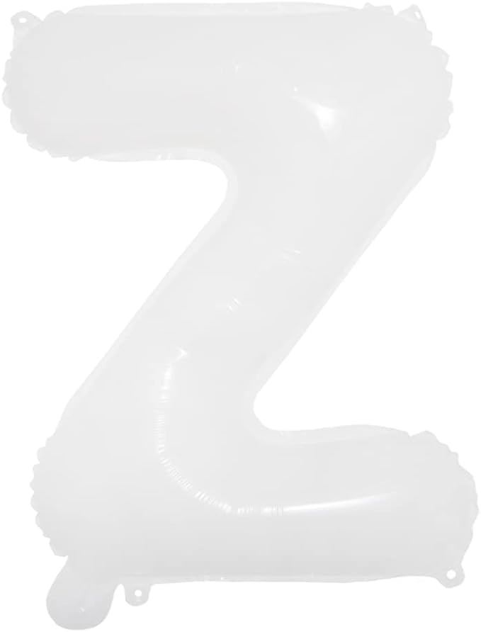 16 inch White Alphabet Letter and Number Balloons Set Package, Aluminum Hanging Foil Film Banner Mylar Balloon for Birthday Party Decoration Custom Word (A-Z, 0-9) (16 inch White Z)