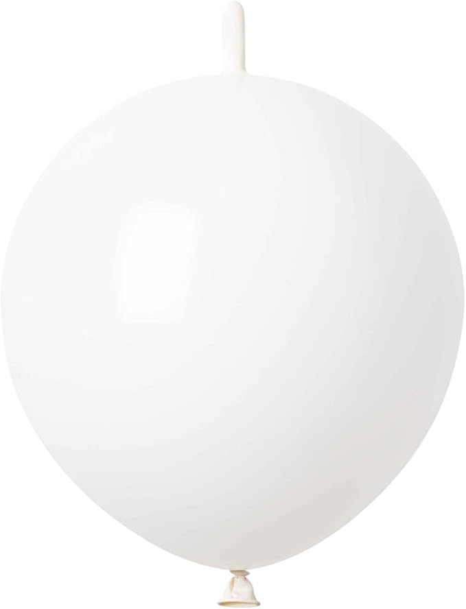 IN-JOOYAA 100 Pcs White Link Balloons 6 Inch Quick Linking Balloons for Birthday Wedding Party Decorations