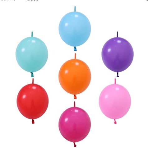 IN-JOOYAA 6 Inch Orange Latex Link Balloon 100 Pcs Quick Linkable Balloon for Party Decoration