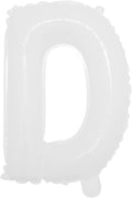16 inch White Alphabet Letter and Number Balloons Set Package, Aluminum Hanging Foil Film Banner Mylar Balloon for Birthday Party Decoration Custom Word (A-Z, 0-9) (16 inch White D)