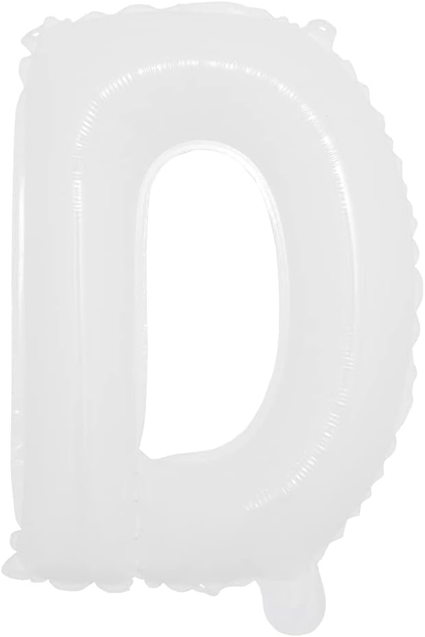 16 inch White Alphabet Letter and Number Balloons Set Package, Aluminum Hanging Foil Film Banner Mylar Balloon for Birthday Party Decoration Custom Word (A-Z, 0-9) (16 inch White D)
