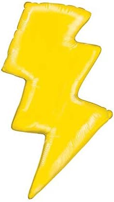 Yellow Lightning Bolt 36" Foil Party Balloon
