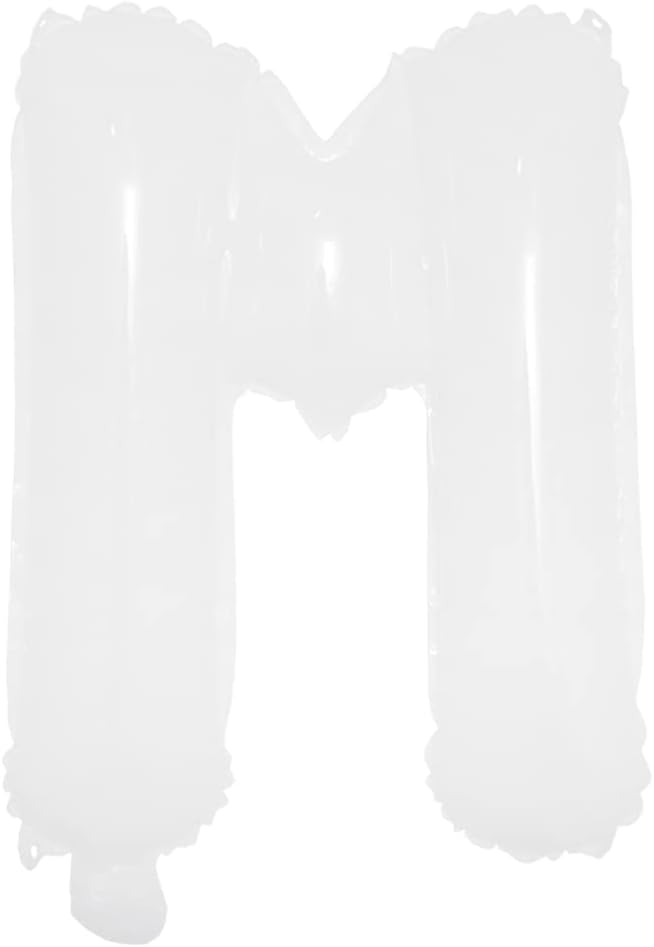 16 inch White Alphabet Letter and Number Balloons Set Package, Aluminum Hanging Foil Film Banner Mylar Balloon for Birthday Party Decoration Custom Word (A-Z, 0-9) (16 inch White M)