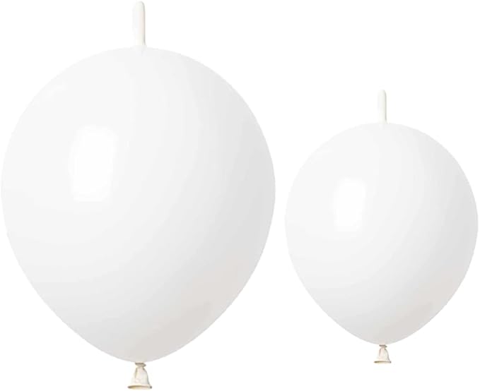 Link Balloons White 6 Inch 12 Inch Latex Quick Linkale Balloon 160 Pcs for Birthday, Halloween, Christmas, Party Festival Decorations