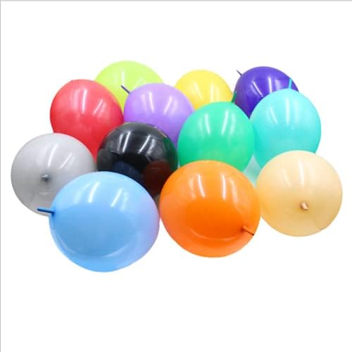 IN-JOOYAA 6 Inch Black Latex Link Balloon 100 Pcs Quick Linkable Balloon for Party Decoration