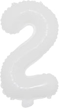 16 inch White Alphabet Letter and Number Balloons Set Package, Aluminum Hanging Foil Film Banner Mylar Balloon for Birthday Party Decoration Custom Word (A-Z, 0-9) (16 inch White 2)