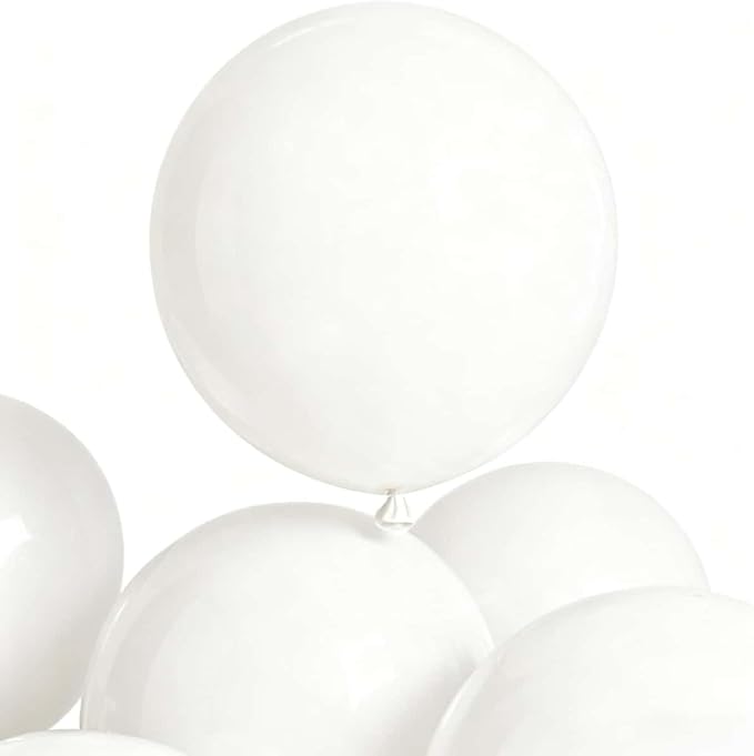 30 Pack White Balloons 36 Inch White Latex Large Balloon Bulk for Birthdays, Baby Showers, Weddings, Party Decorations