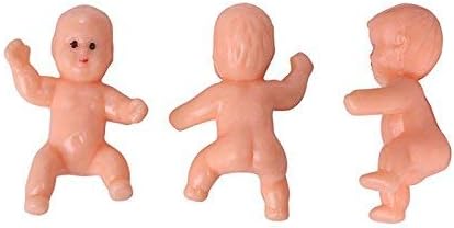Mini Plastic Babies for Mardi Gras Party Favor Decorations Baby Shower Party Game Ice Cube Game (1.2" 60pcs, Latin)