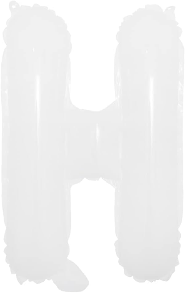 16 inch White Alphabet Letter and Number Balloons Set Package, Aluminum Hanging Foil Film Banner Mylar Balloon for Birthday Party Decoration Custom Word (A-Z, 0-9) (16 inch White H)