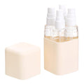 4-in-1 Travel Bottle Set Leak-Proof & TSA Approved - 50ml Refillable Containers Kit for Shampoo, Conditioner, Lotion - Portable Toiletry Accessories with Labels & Storage Box (Beige)