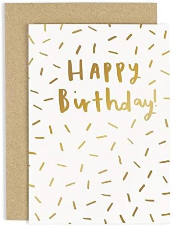 Old English Co. Birthday Card - A6, Happy Birthday Confetti | Perfect for Friends or Family Members | Happy & Funny Adult Occasion Cards | Suitable for Men & Women | Blank Inside & Envelope Included