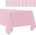 8 Pack Plastic Tablecloths Disposable Table Covers Plastic Table Cloths BBQ Picnic Birthday Wedding Parties Waterproof and Oil-proof Table Cloth Light Weight Thin Light Pink TableCover 54 x 108 In