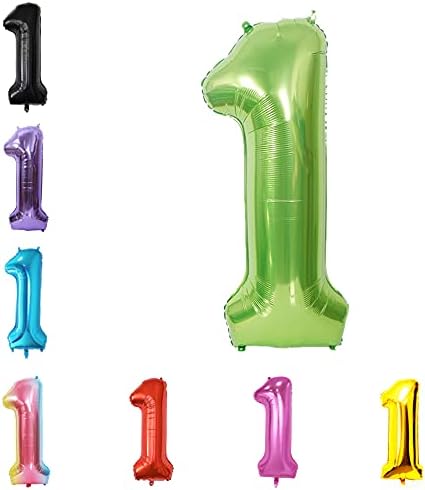 40 Inch Large Foil Helium Number Balloon Birthday Wedding Party 0-9 (Green, 1)