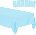 6 Pack Plastic Tablecloths Disposable Table Covers Plastic Table Cloths for BBQ Picnic Birthday Wedding Parties Waterproof and Oil-proof Table Cloth Light Weight Thin Light Blue TableCover 54 x 108 In